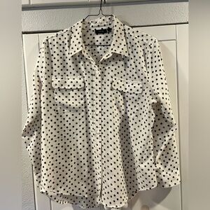 Apt. 9 Black and White Polka Dot Shirt